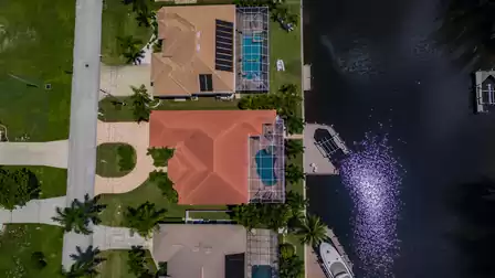 Bird's eye view of the canal and the surrounding area