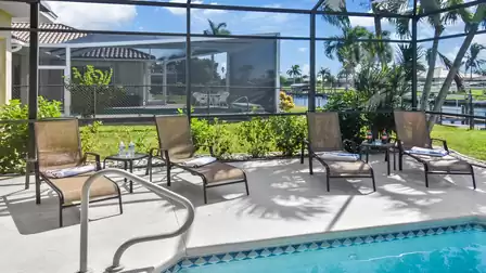 Ample sun loungers to the left and right of the pool