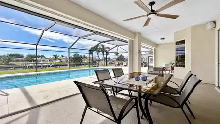 Enjoy a glass of wine or beer on the covered terrace