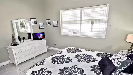 Modern black and white combination in the third guest bedroom