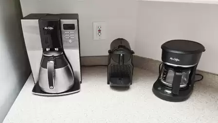 Coffee machine, espresso and K-Cup. Everything there