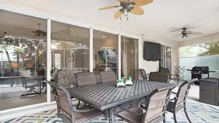 Enjoy a leisurely breakfast on the spacious patio