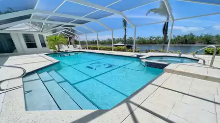 Enjoy the fabulous views of the nature preserve from the pool area across the canal