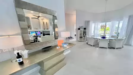 View of the dining area with space for 8 people