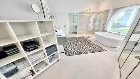 Bath and hand towels are plenty available