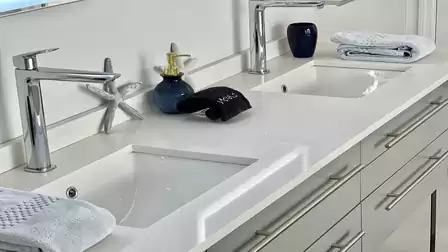 Two sinks so that there is no crowding in the morning