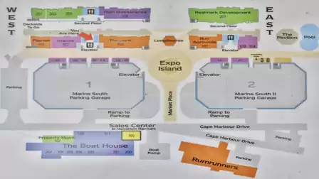 Map of Cape Harbour with all stores and restaurants