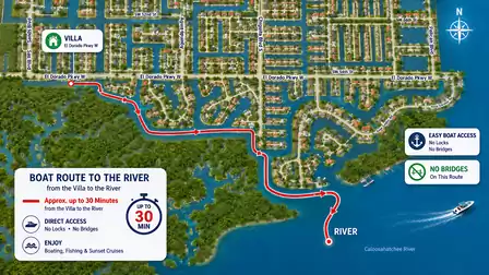 Travel with your rental boat to the Caloosahatchee River