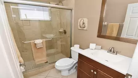 Second guest bathroom with large walk-in shower