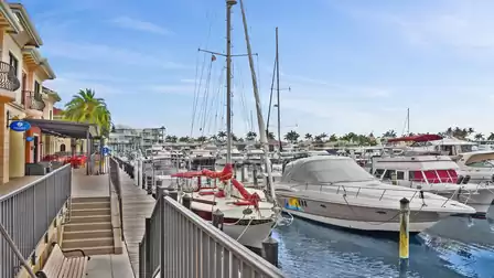 Boats and yachts in the harbor of Cape Harbour
