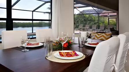 The dining room offers extraordinarily beautiful views