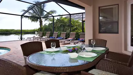Whether for a leisurely breakfast or a BBQ at night - the dining area on the patio is always the perfect spot