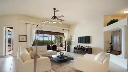 Comfortable white seating in the living room
