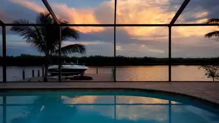 Evening mood by the pool