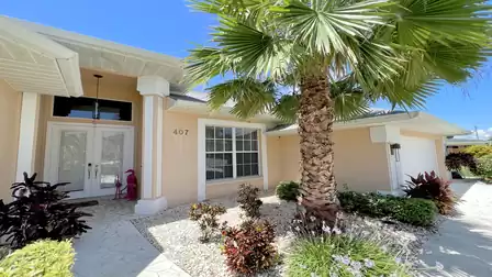 Pathway from the garage to the house