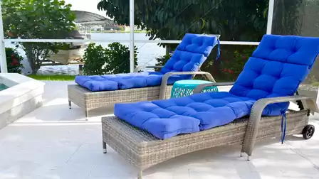 These well-padded sun loungers are a great place to relax