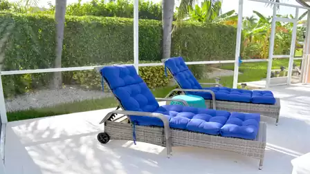 Wouldn't it be nice to lie in the sun on these lounge chairs?
