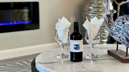The wine for a cozy TV evening is already there