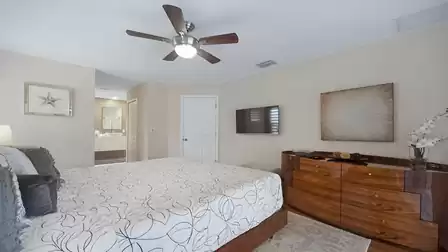 The master bedroom is large and spacious