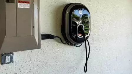 The charging station for the electric car is also there
