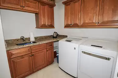 Washer and dryer are available in the laundry room