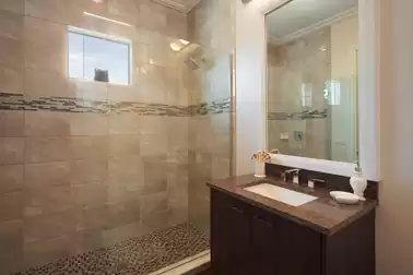 Elegant bathroom with walk-in shower