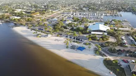View of the white sandy beach of Cape Coral