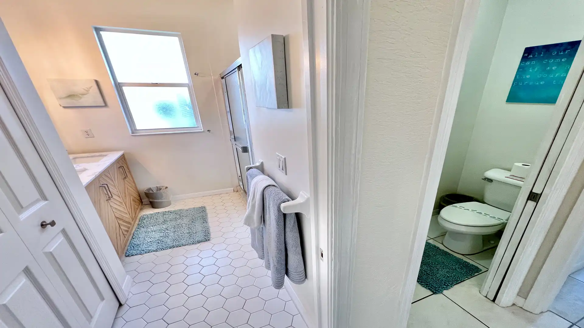 Bedrooms two and three share the bathroom