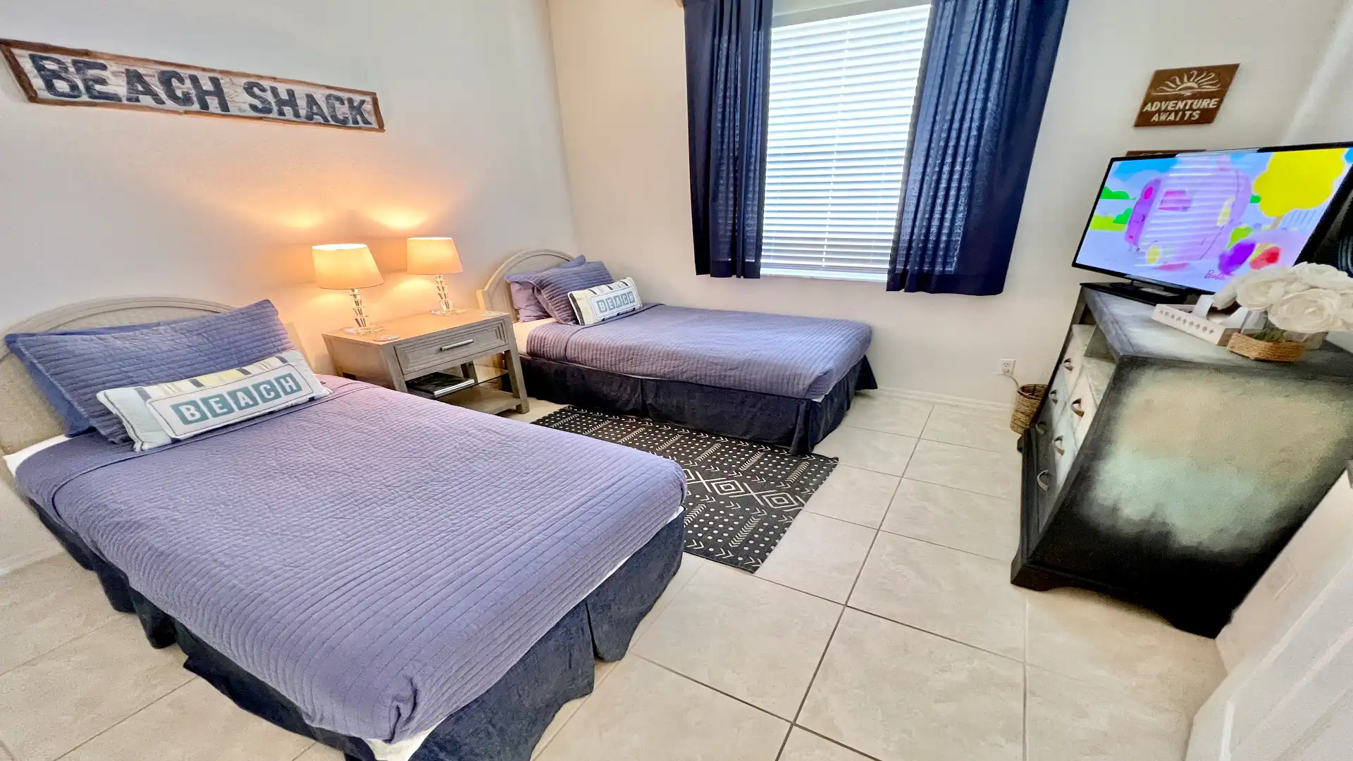 The third bedroom has two comfortable single beds