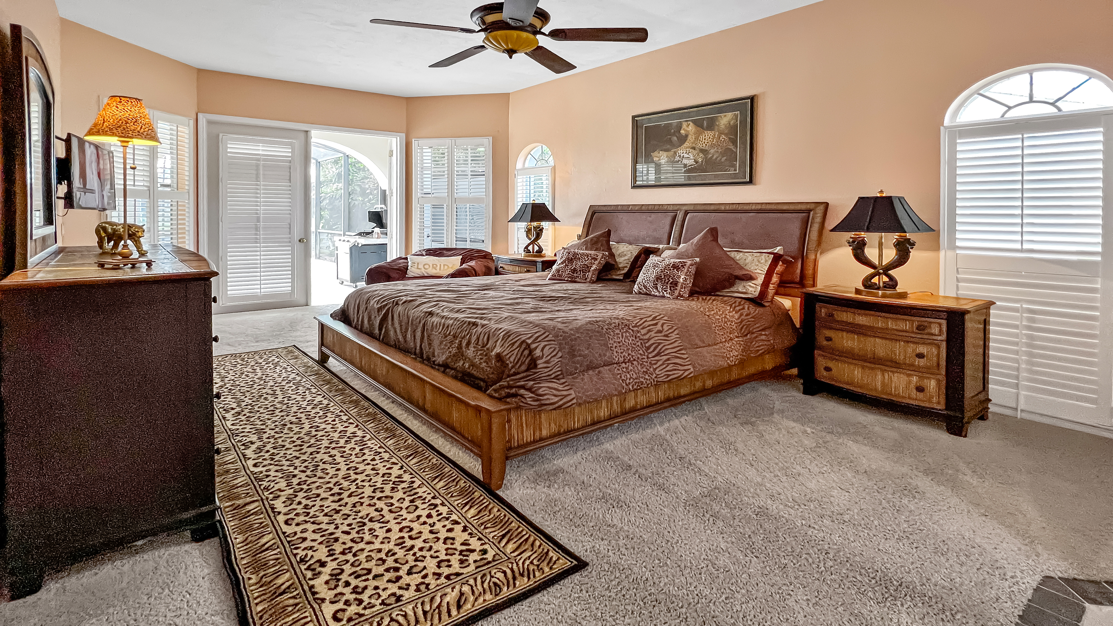 The master bedroom features a King size bed