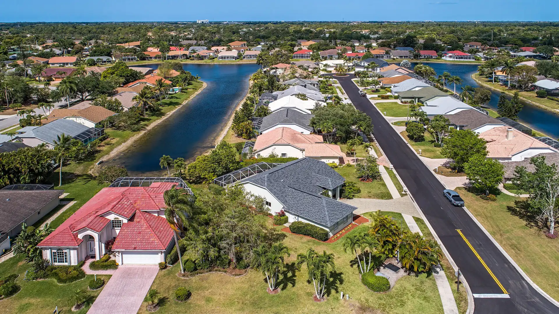 Bird's eye view of a part from the Crown Point community.