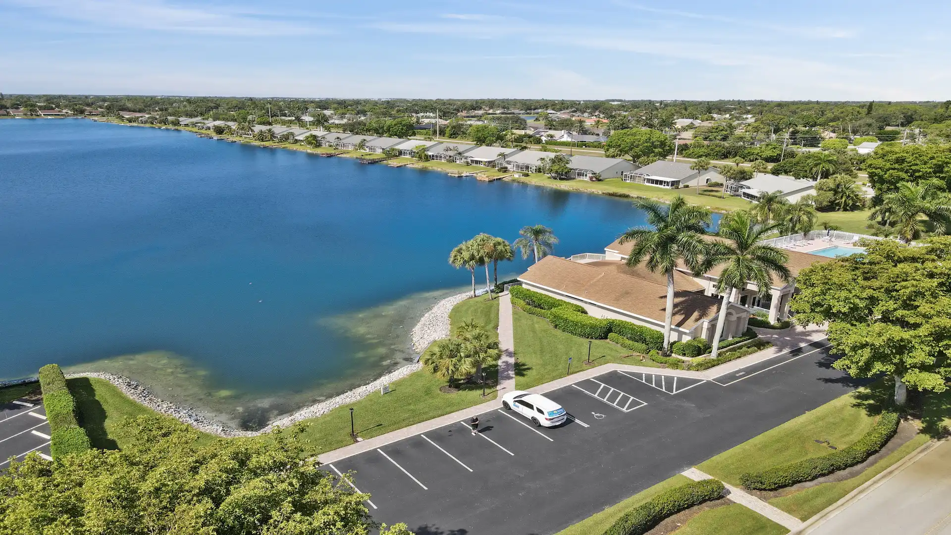 Sufficient parking spaces are available at the clubhouse
