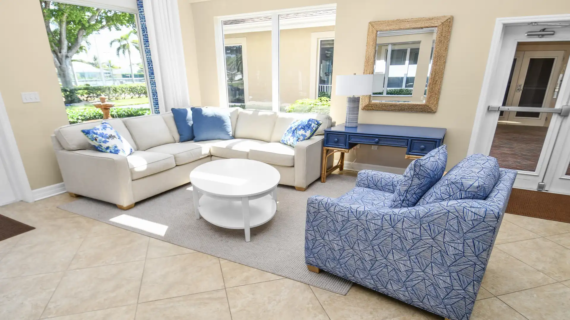 Comfortable seating in the clubhouse