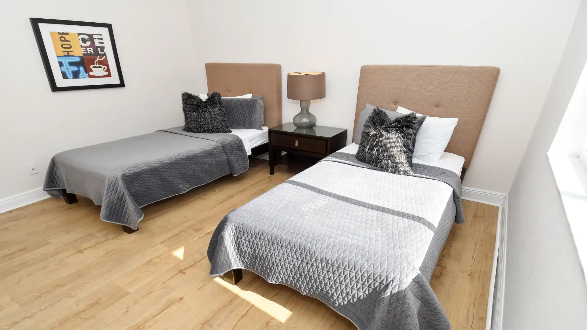 Two Twin beds are available in the third bedroom
