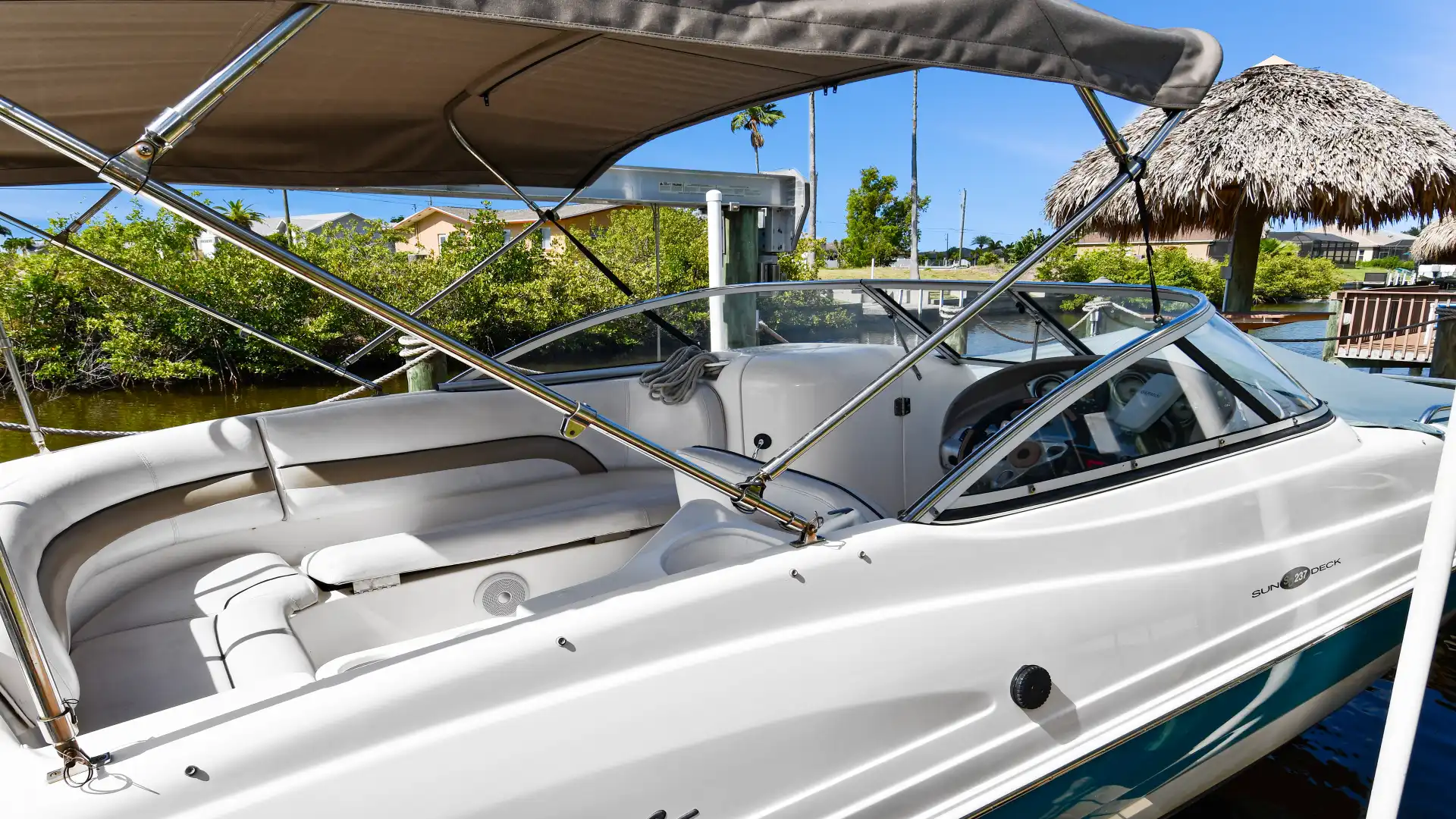 The rental boat offers space for your whole family