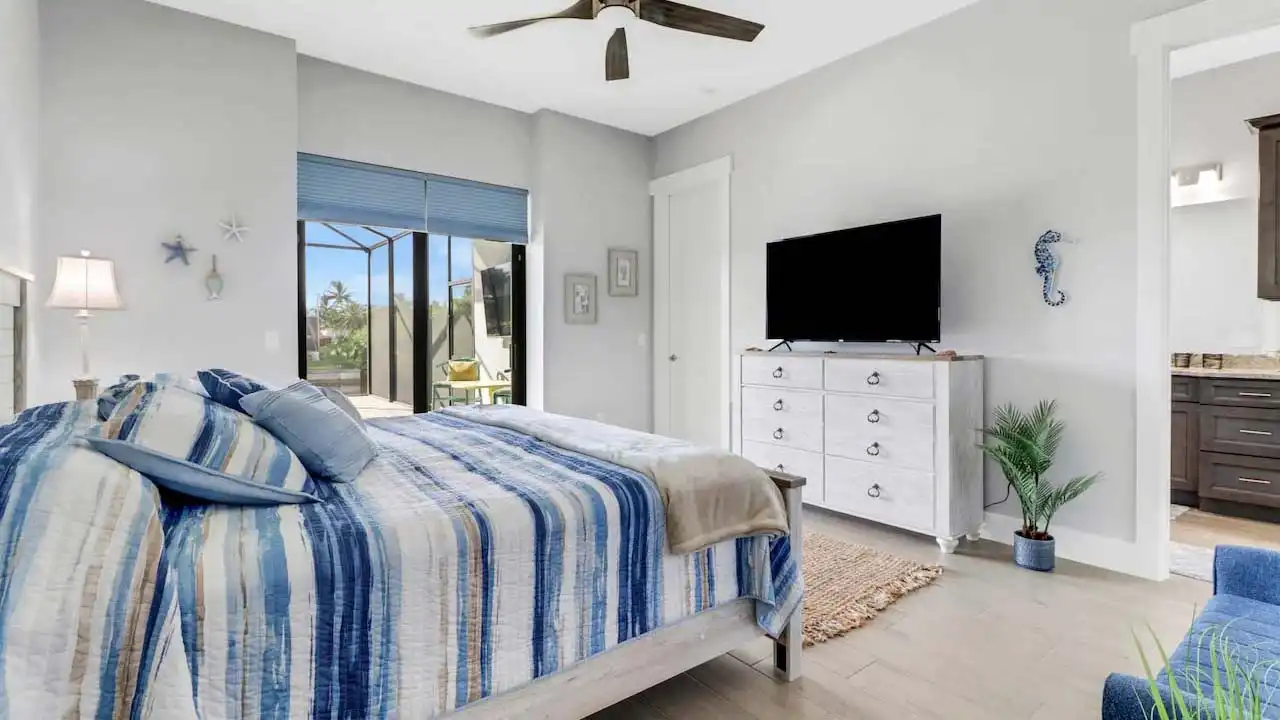 Beautiful master bedroom with direct terrace access