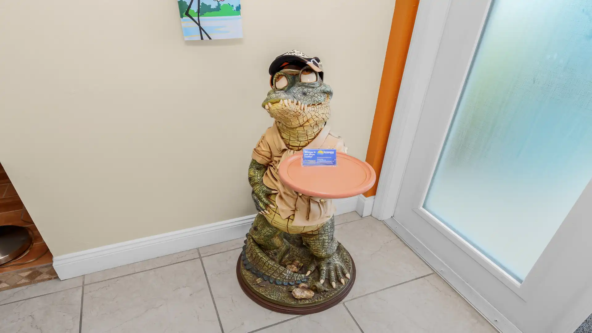 Sir Groko awaits you in the entrance area