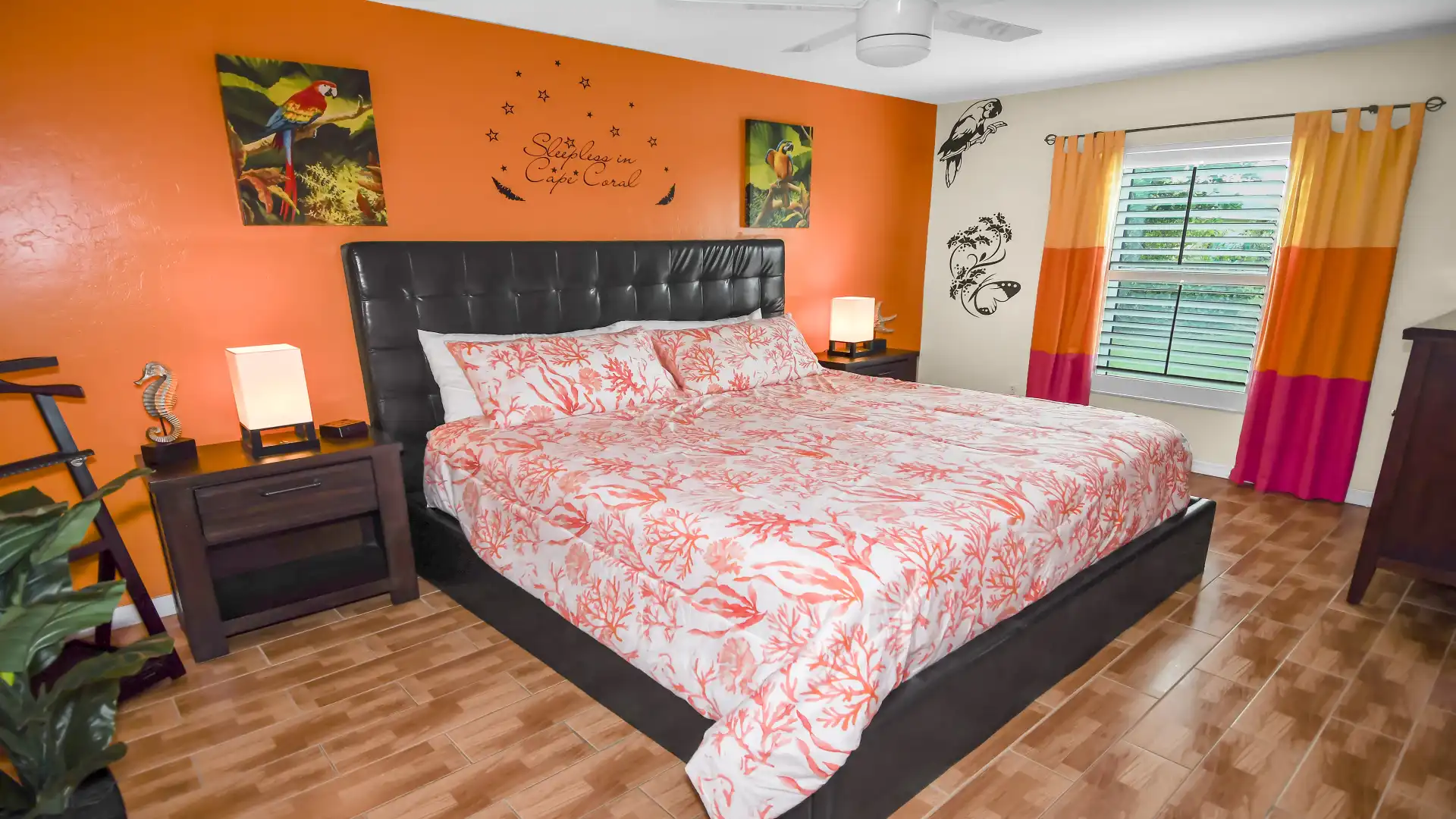 The second bedroom surrounds you with fresh, fashionable colors