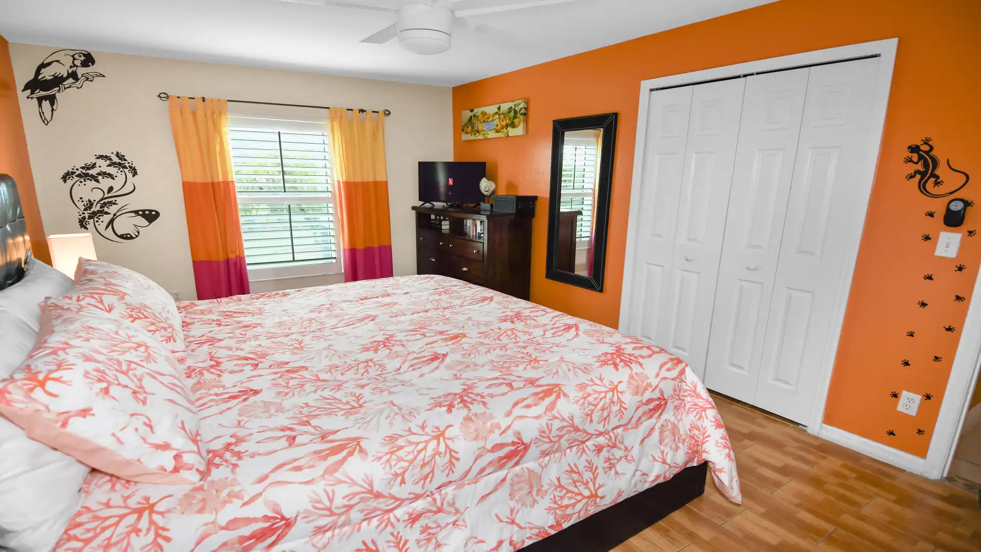 The second bedroom also has an oversized double bed