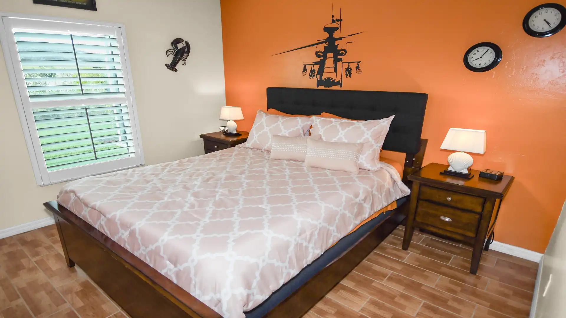 Modern designed third bedroom with large bed