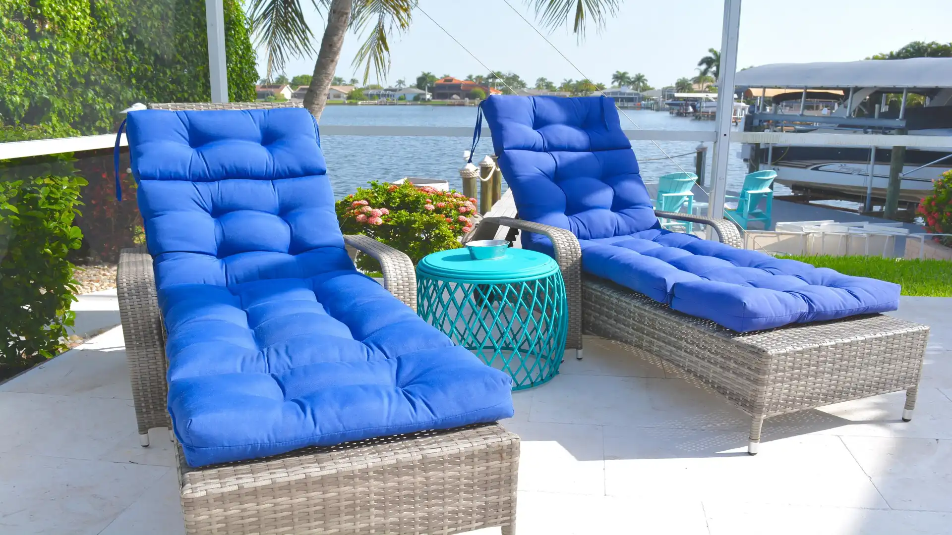 Relax by the pool with a good book and a cool drink