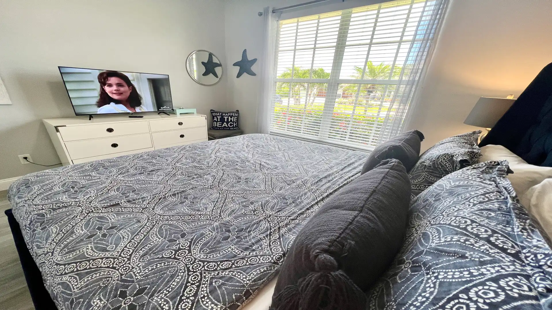 Each of the three bedrooms is equipped with a TV