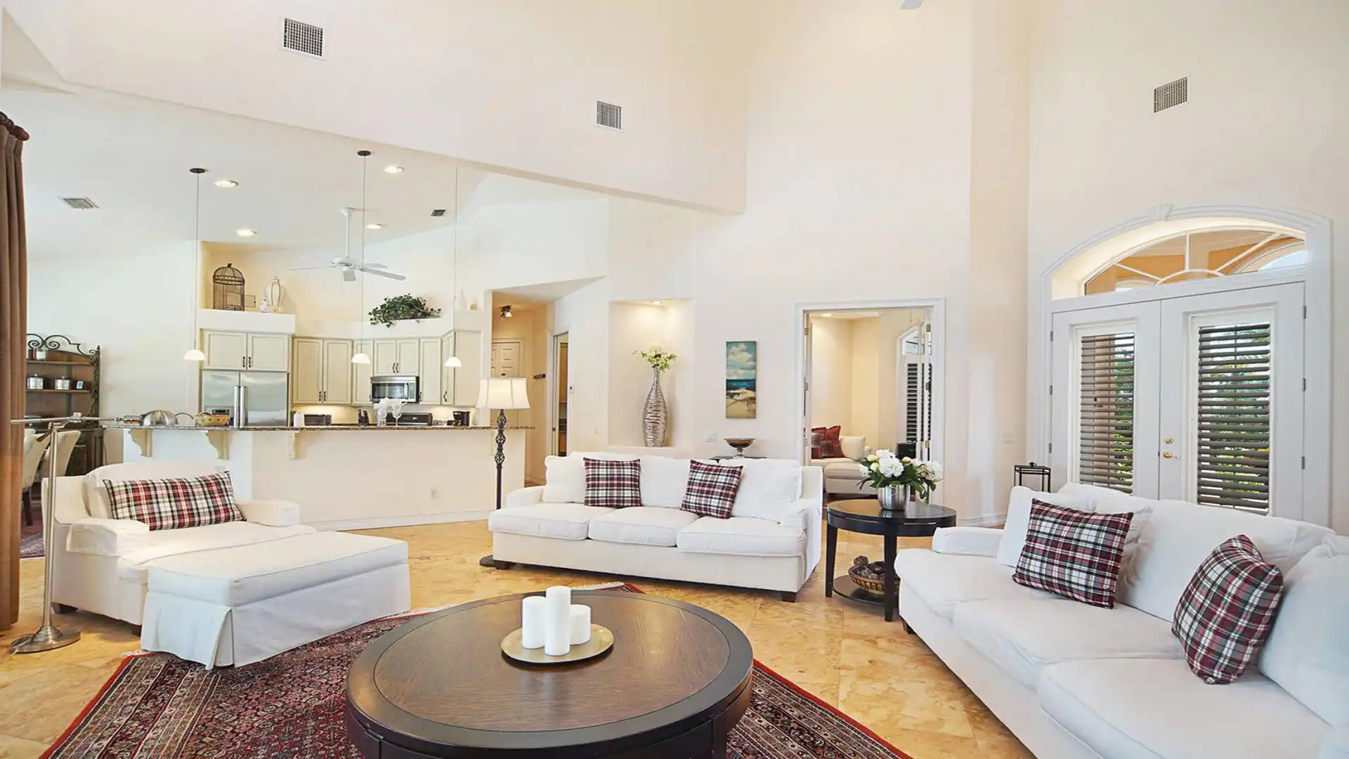The living room successfully combines style and comfort