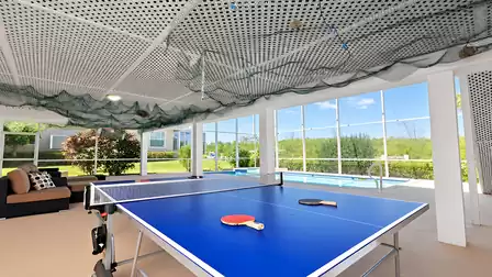 Table tennis is available on the covered patio