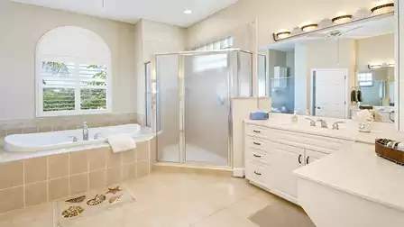 This charming bedroom features a Queen size bed