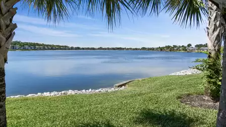 View of the lake behind the clubhouse