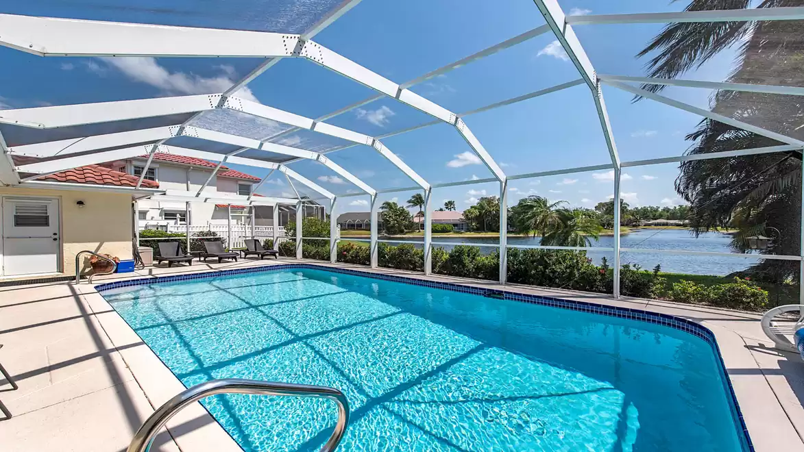 The electrically heated pool offers swimming fun in any weather